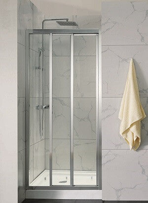 830-1030mm 6mm Tempered Glass 3 Panels Sliding Door Chrome Wall to Wall Framed Shower Screens - HD reno