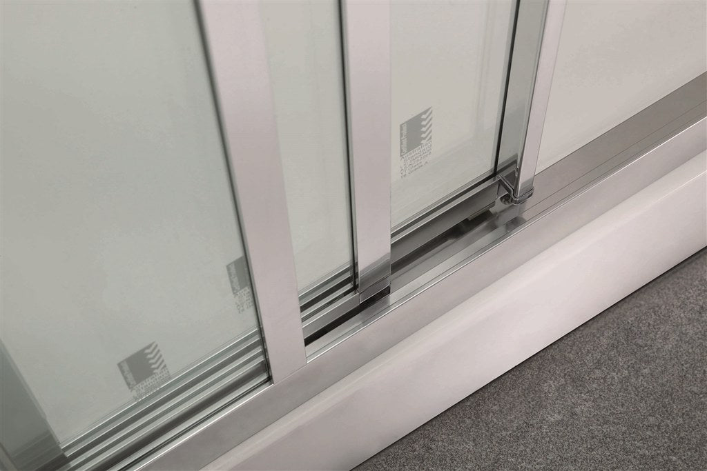 830-1030mm 6mm Tempered Glass 3 Panels Sliding Door Chrome Wall to Wall Framed Shower Screens - HD reno