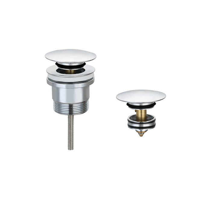 32mm BK Handel Universal Mushroom Head Chrome/Matt Black/Brushed Nickel/Brushed Gold/Gunmetal Grey/Brushed Bronze Brass With Or Without Overflow Basin Pop Up Wastes - HD reno