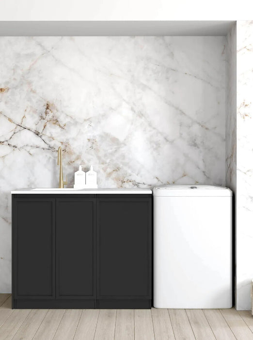1060*600*900mm Otti Hampshire Matt Black Base Laundry Cabinet With Stone Top And Sink