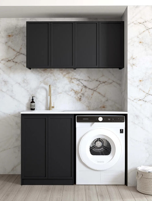 1305*600*2100mm Otti Hampshire Matt Black Moisture Resistant Plywood Laundry Kit