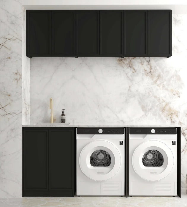 1960*600*2100mm Otti Hampshire Matt Black Moisture Resistant Plywood Laundry Kit