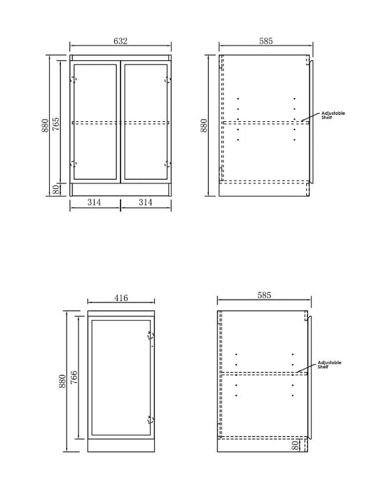 1060*600*900mm Otti Hampshire Matt Black Base Laundry Cabinet With Stone Top And Sink