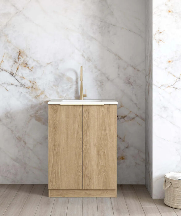 650*600*900mm Otti Byron/Bondi Laminated Natural Oak Moisture Resistant Plywood Mini Laundry