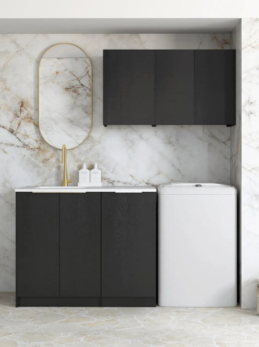 1715*600*2100mm Otti Byron/Bondi Laminated Black Oak Moisture Resistant Plywood Laundry Kit
