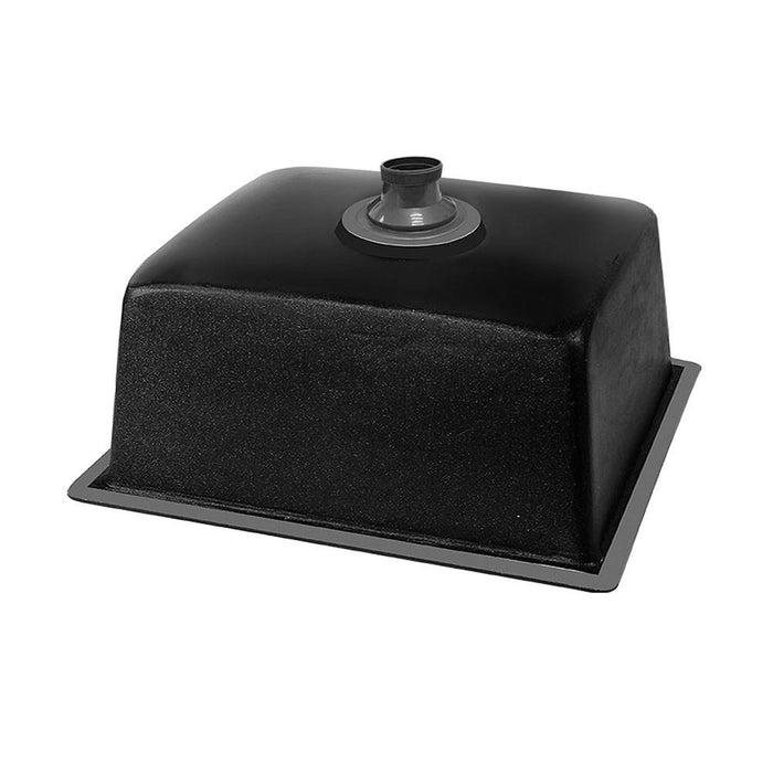 610*470*200mm Hunter Gun Metal Black Granite Stone Under/Topmount Basin Single Bowl Kitchen Sink