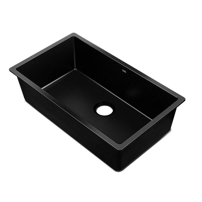 790*460*250mm Hunter Gun Metal Black Granite Stone Under/Topmount Basin Single Bowl Laundry Kitchen Sink