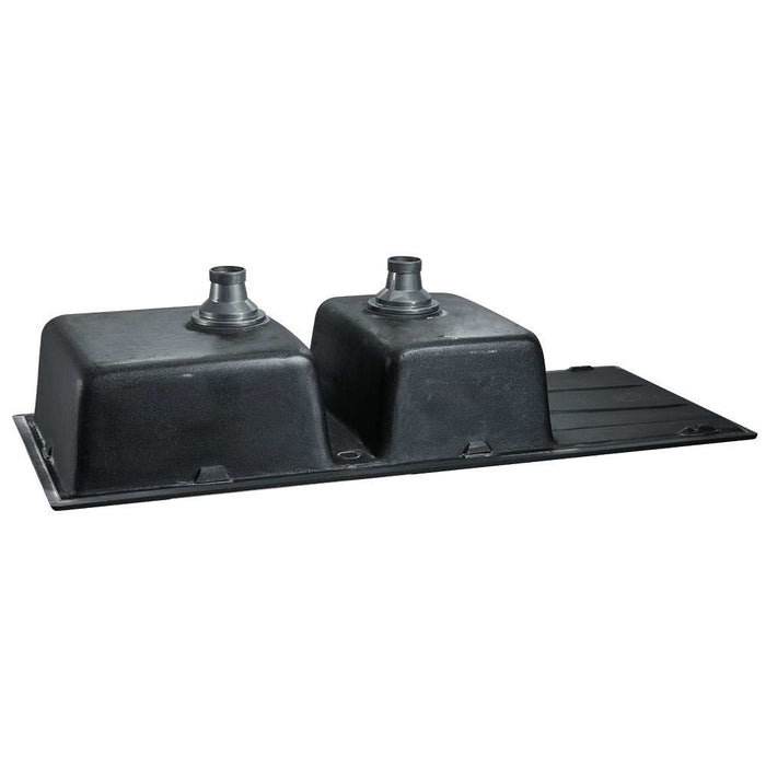 1160*490*240mm Hunter Gun Metal Black Granite Stone With Drainer Under/Topmount Basin Double Bowl Kitchen Sink