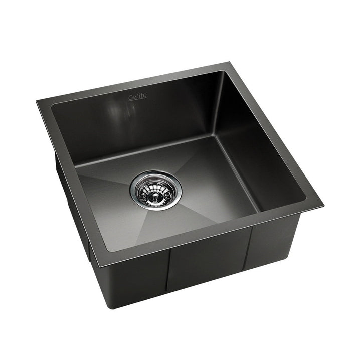 510*450*205mm Hunter Gun Metal Black Stainless Steel Under/Topmoun Basin Single Bowl Kitchen Sink