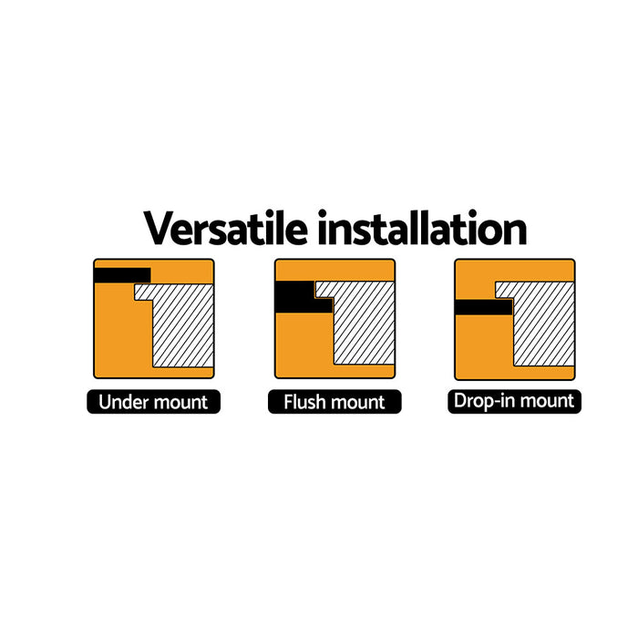 800*480*240mm Hunter Gun Metal Black Granite Stone Basin Single Bowl With Drainer Kitchen Sink