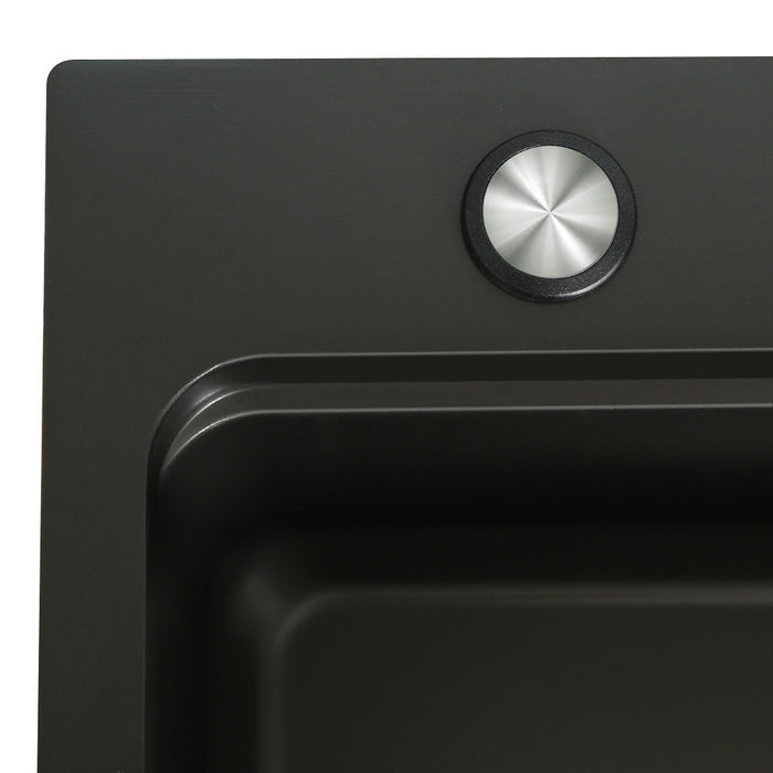 750*450*220mm Hunter Gun Metal Black Stainless Steel Basin Double Bowl Single Bowl Drain Part Kitchen Sink