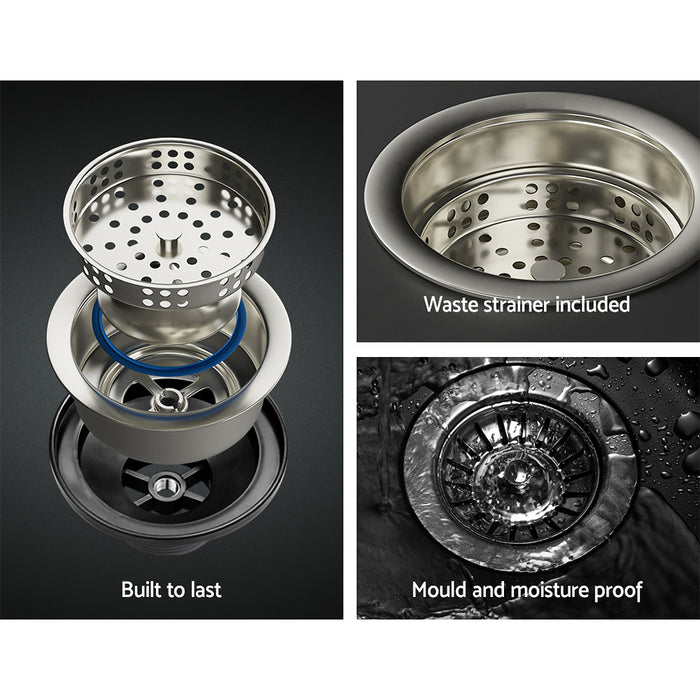 750*450*220mm Hunter Gun Metal Black Stainless Steel Basin Double Bowl Single Bowl Drain Part Kitchen Sink