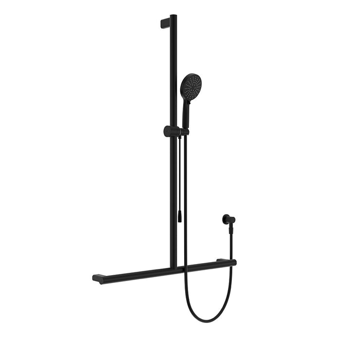 Fienza Care Round Inverted T Rail Shower With Push/Pull Slider