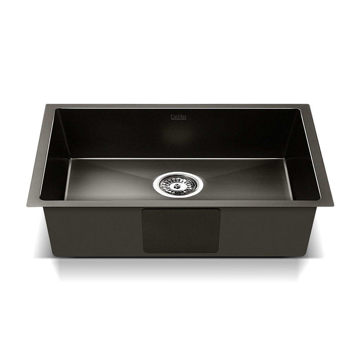 450*300*220mm Hunter Gun Metal Black Stainless Steel Basin Single Bowl Kitchen Sink