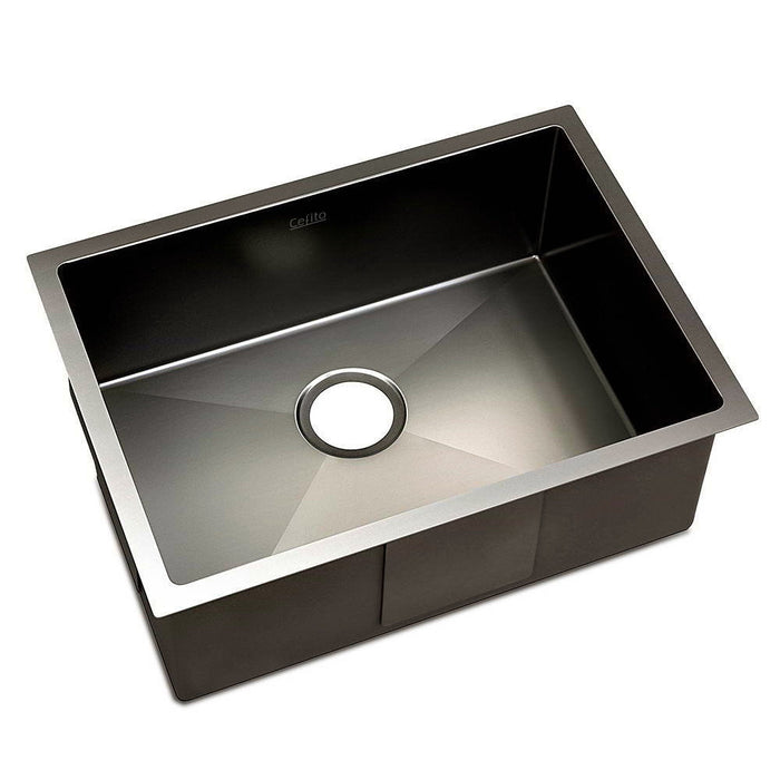 600*450*220mm Hunter Gun Metal Black Stainless Steel Basin Single Bowl Kitchen Sink