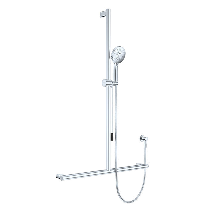 Fienza Care Round Inverted T Rail Shower With Push/Pull Slider