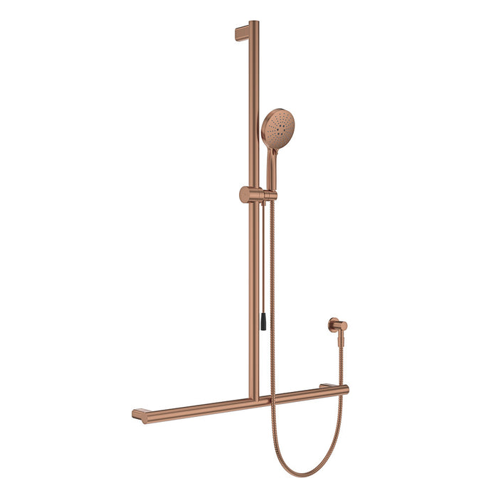 Fienza Care Round Inverted T Rail Shower With Push/Pull Slider