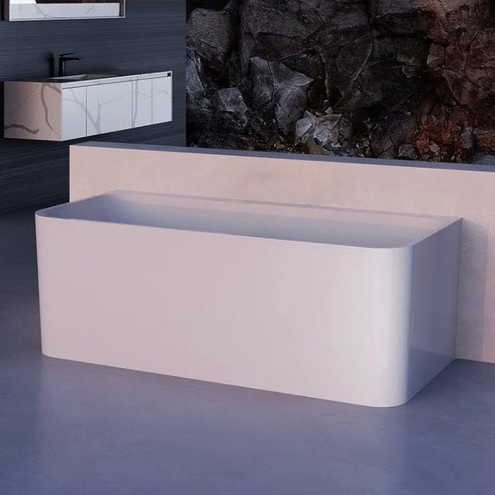 BW FS38 1400/1500/1600/1700mm Gloss White Rectangle Acrylic Back To Wall Baths - HD reno