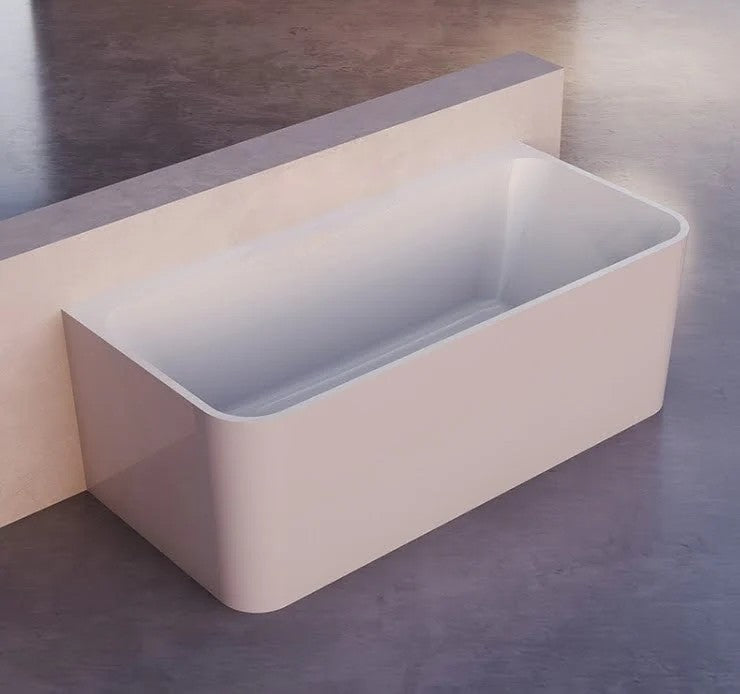 BW FS38 1400/1500/1600/1700mm Gloss White Rectangle Acrylic Back To Wall Baths - HD reno