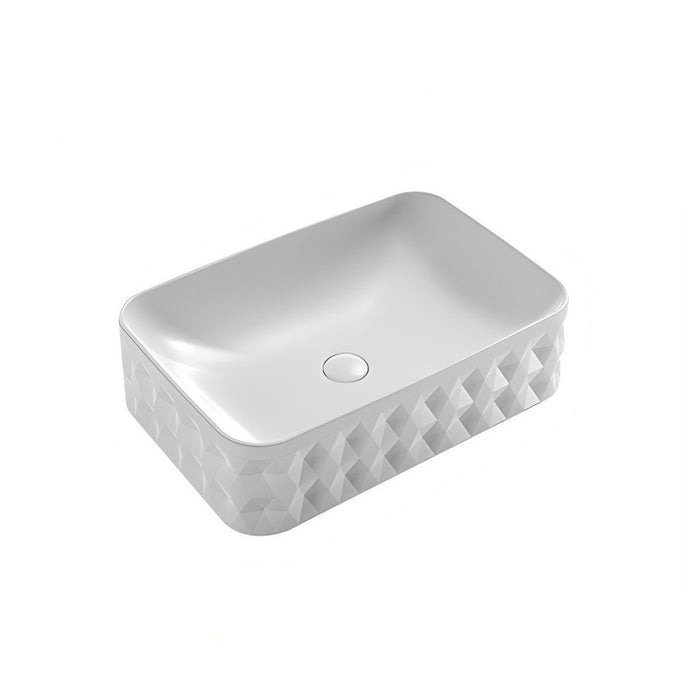 600*395*130mm Infinity Rectangle Gloss White/Matt White/Matt Black Ceramic Above Counter Basin