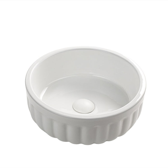 385*385*135mm Infinity Round Gloss White/Matt White Ceramic Above Counter Basin