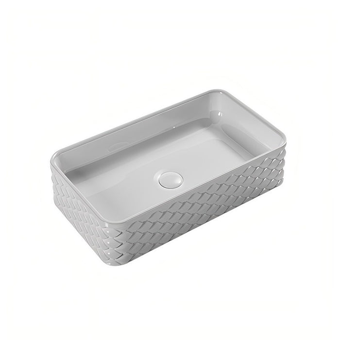 610*340*120mm Infinity Rectangle Gloss White/Matt White/Matt Black Ceramic Above Counter Basin