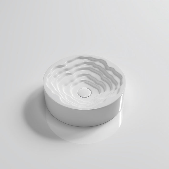 410*410*130mm Infinity Round Gloss White/Matt White/Matt Black Ceramic Above Counter Basin