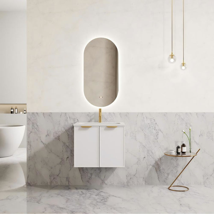 600-1500*455*480mm Poseidon CETO Miami Matt White PVC Wall Hung Bathroom Vanity Cabinet