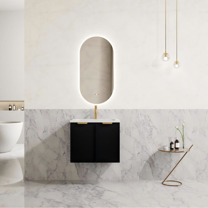 600-1500*455*480mm Poseidon CETO Miami Matt Black PVC Wall Hung Bathroom Vanity Cabinet