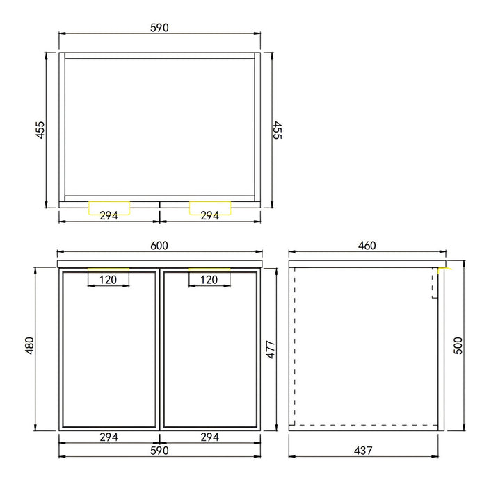 600-1500*455*480mm Poseidon CETO Miami Olive Green PVC Wall Hung Bathroom Vanity Cabinet