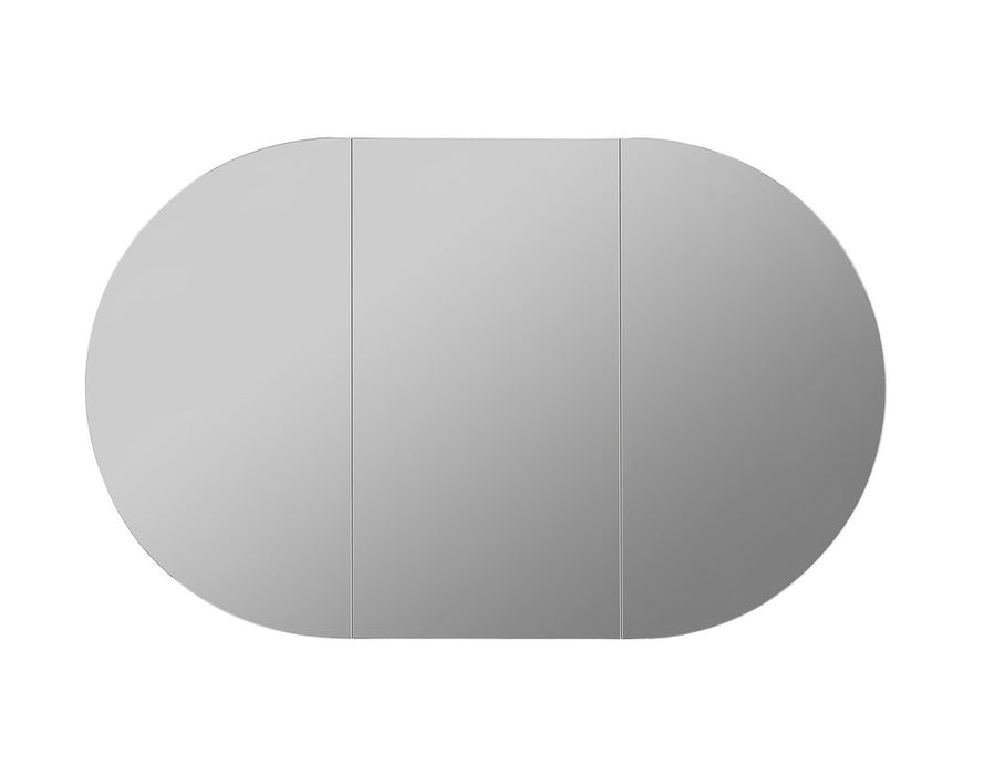 900-1500*600*150mm Poseidon Olivia Oval Matt Black/Matt White Copper-free Polyurethane Double Door Mirror Shaving Cabinet
