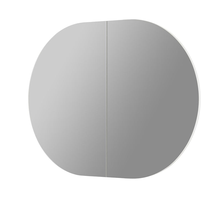 900-1500*600*150mm Poseidon Olivia Oval Matt Black/Matt White Copper-free Polyurethane Double Door Mirror Shaving Cabinet
