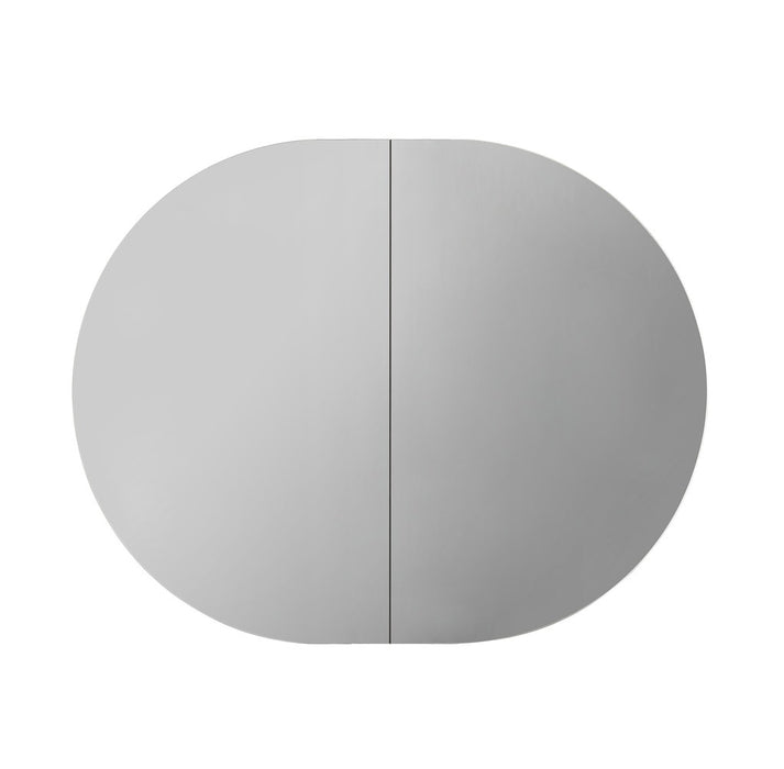 900-1500*600*150mm Poseidon Olivia Oval Matt Black/Matt White Copper-free Polyurethane Double Door Mirror Shaving Cabinet