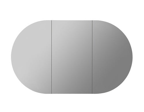 900-1500*600*150mm Poseidon Olivia Oval Matt Black/Matt White Copper-free Polyurethane Double Door Mirror Shaving Cabinet
