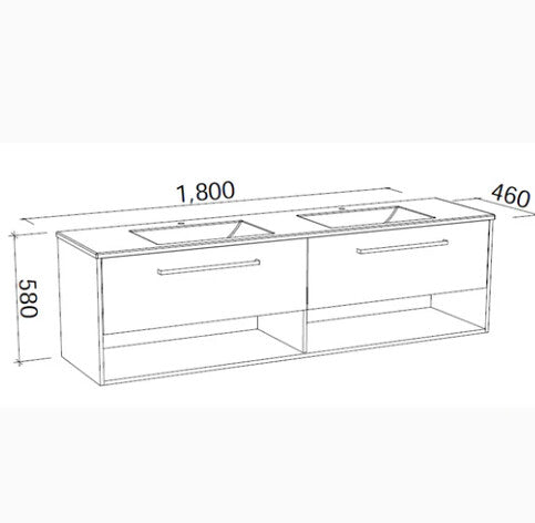 600-1800*460*580mm Timberline KANSAS Wall Hung Vanity
