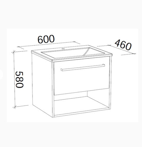 600-1800*460*580mm Timberline KANSAS Wall Hung Vanity
