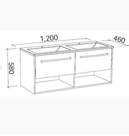 600-1800*460*580mm Timberline KANSAS Wall Hung Vanity