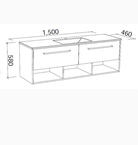 600-1800*460*580mm Timberline KANSAS Wall Hung Vanity