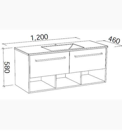 600-1800*460*580mm Timberline KANSAS Wall Hung Vanity