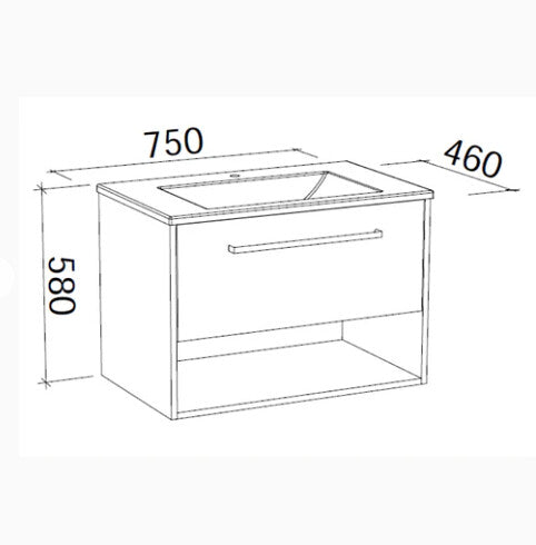 600-1800*460*580mm Timberline KANSAS Wall Hung Vanity