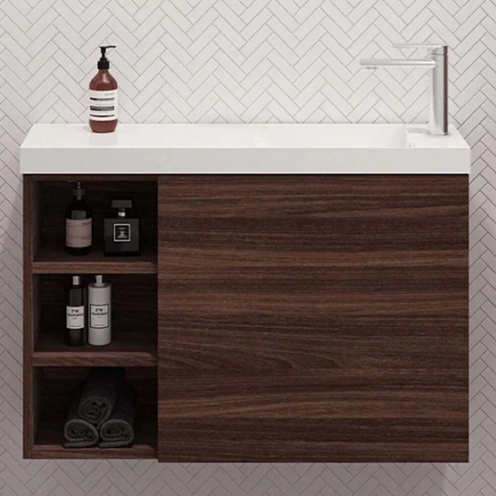 800*220*545mm Timberline EADIE Space Saving Single Bowl Wall Hung Vanity
