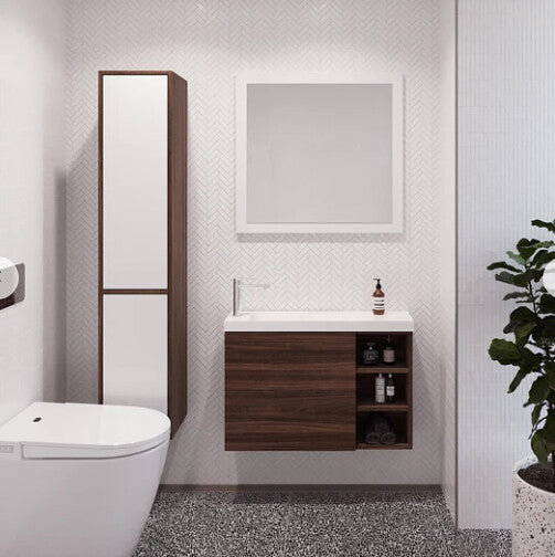 800*220*545mm Timberline EADIE Space Saving Single Bowl Wall Hung Vanity