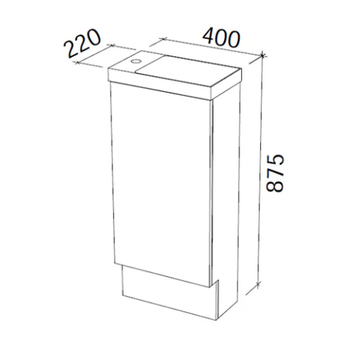 400-550*220*875mm Timberline OLLIE Single Bowl Floor Standing Vanity