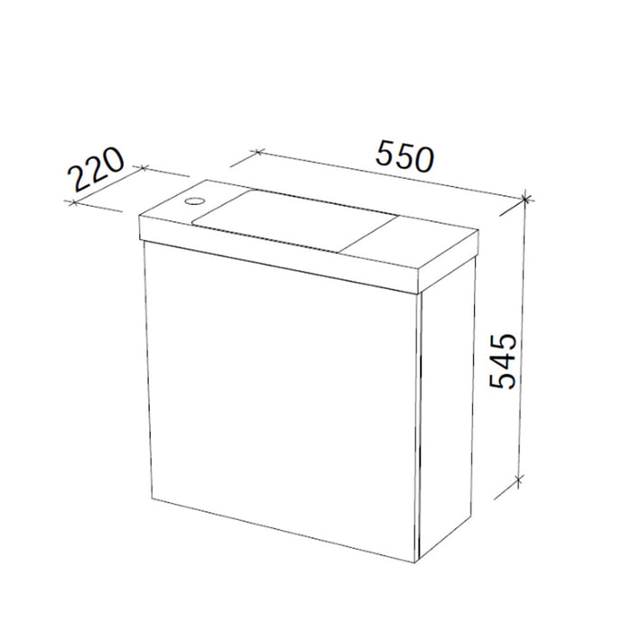 400-550*220*545mm Timberline OLLIE Single Bowl Wall Hung Vanity