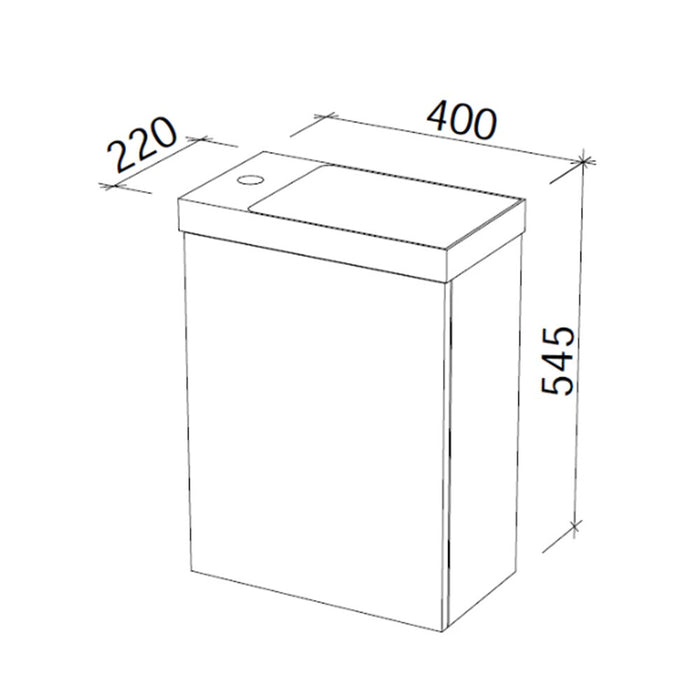 400-550*220*545mm Timberline OLLIE Single Bowl Wall Hung Vanity