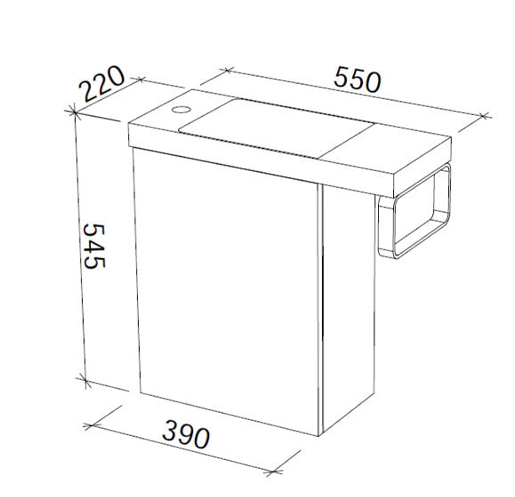 550-800*220*545mm Timberline OSCAR Single Bowl Wall Hung Vanity