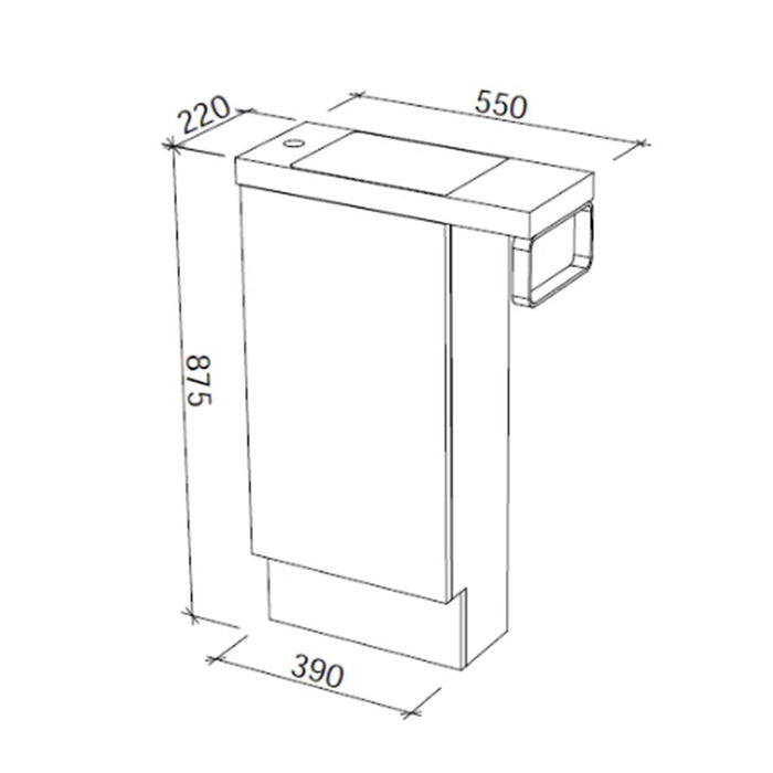 400-550*220*875mm Timberline OSCAR Single Bowl Floor Standing Vanity