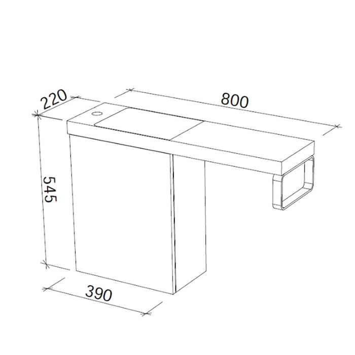 550-800*220*545mm Timberline OSCAR Single Bowl Wall Hung Vanity