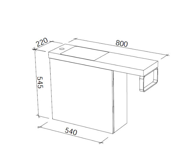 550-800*220*545mm Timberline OSCAR Single Bowl Wall Hung Vanity