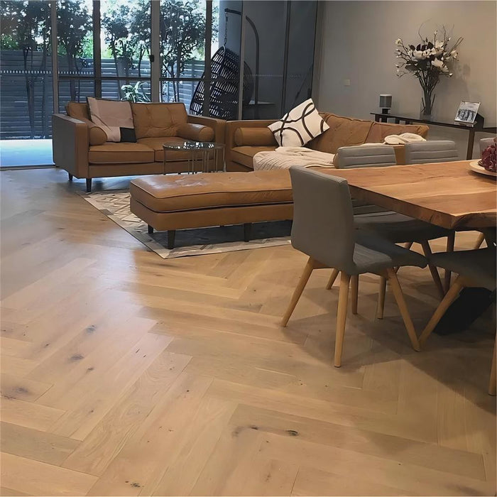 ECO Swish Oak Natura Herringbone Floorboards French Ghost Herringbone